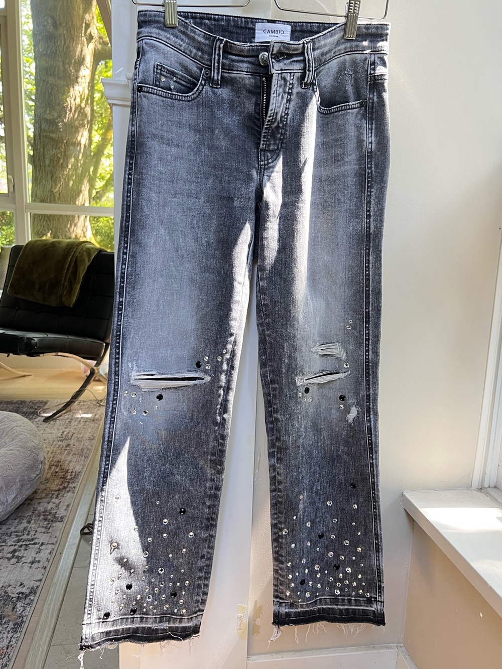 Cambio embellished distressed jeans